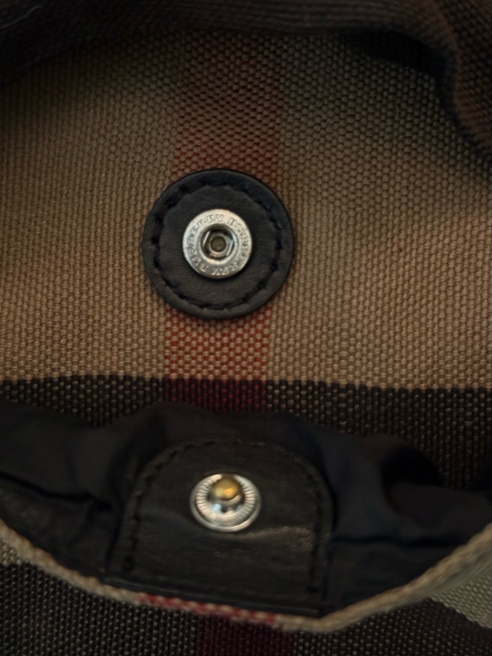 Burberry Brown and Tan Canvas Backpack with Plaid Accentv - Picture 8 of 14